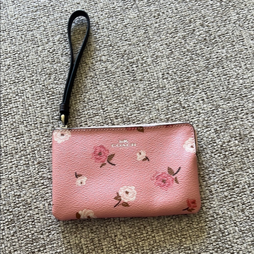 Coach Pink Floral Wristlet